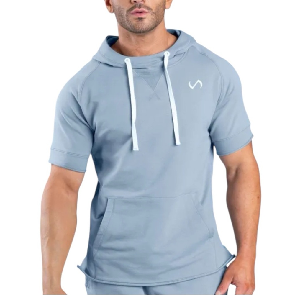 NEW TLF Off Season Hoodie Mens Size 2XL Short Sleeve Baby Blue